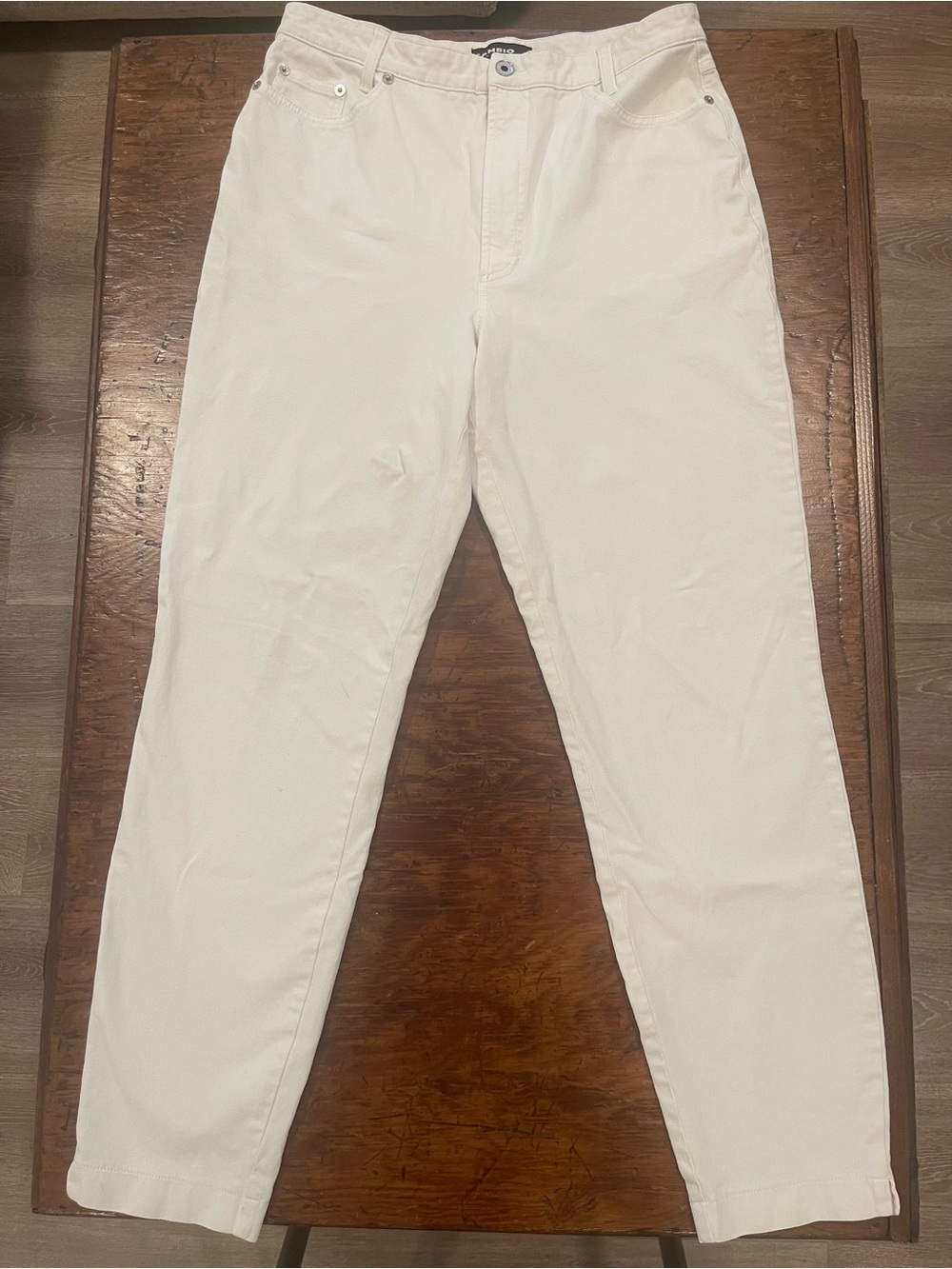 Cambio White Stretch Straight Leg Jeans Size 14 EU 46